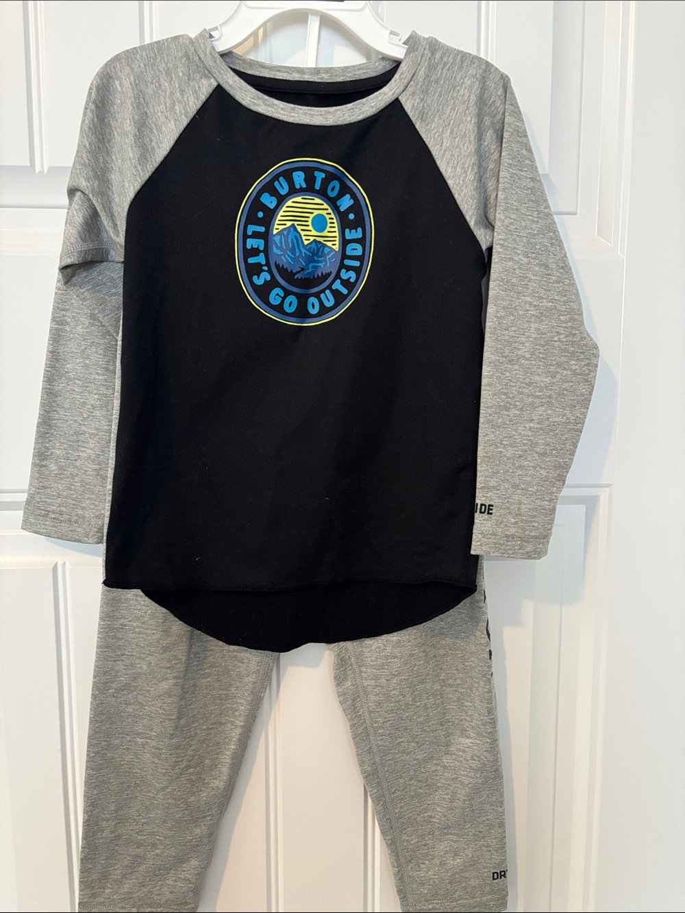 Burton Kids Long Sleeve Tee Set - Black and Gray with Blue Accent